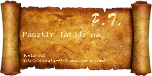 Pasztir Tatjána névjegykártya